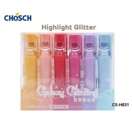 هایلایتر پاستلی اکلیلی 6رنگ CHOSCH مدل Galaxy Glinting